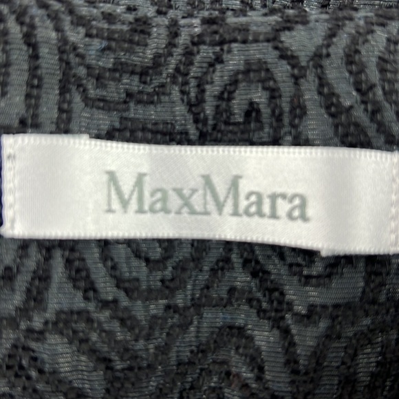 MaxMara black  pleated A-line velvet embossed skirt size 10 - Picture 3 of 10